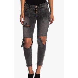 One Teaspoon Freebirds Grey Ripped Jeans Size 24